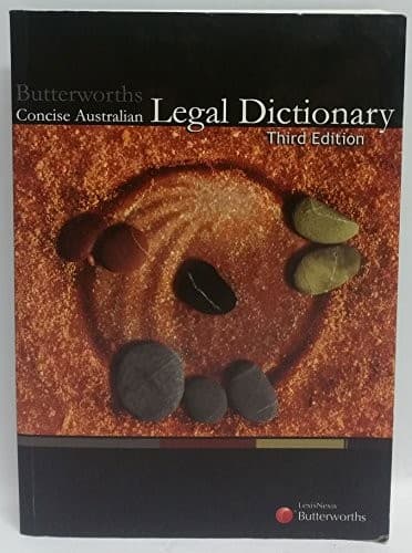 Cover of Butterworths Concise Australian Legal Dictionary