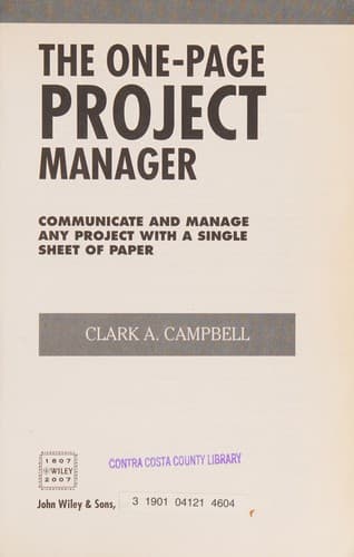 Cover of The One-Page Project Manager