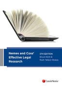 Cover of Nemes and Coss' Effective Legal Research